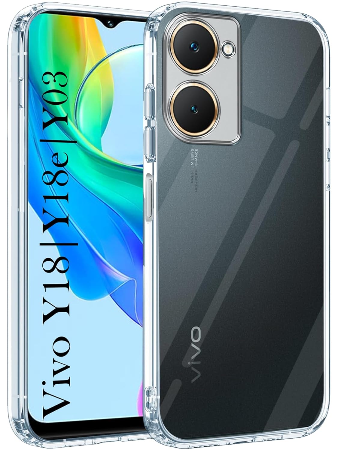 Picture of Back Cover for Vivo Y18 | Vivo Y18e | Vivo Y03 (Silicone Clear Shockproof Case with Camera Protection | Soft and Flexible | Transparent)
