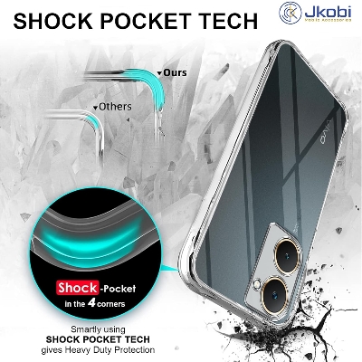 Picture of Back Cover for Vivo Y18 | Vivo Y18e | Vivo Y03 (Silicone Clear Shockproof Case with Camera Protection | Soft and Flexible | Transparent)
