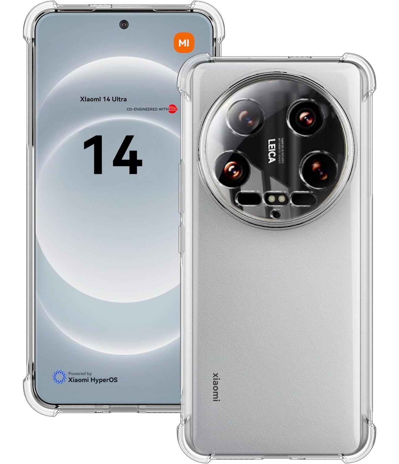 Picture of for Xiaomi Mi 14 Ultra 5G Back Cover Case | Raised Bumps for Camera & Screen Protection | Ultra Clear Soft Silicone Back Case Cover for Xiaomi Mi 14 Ultra 5G (Transparent)