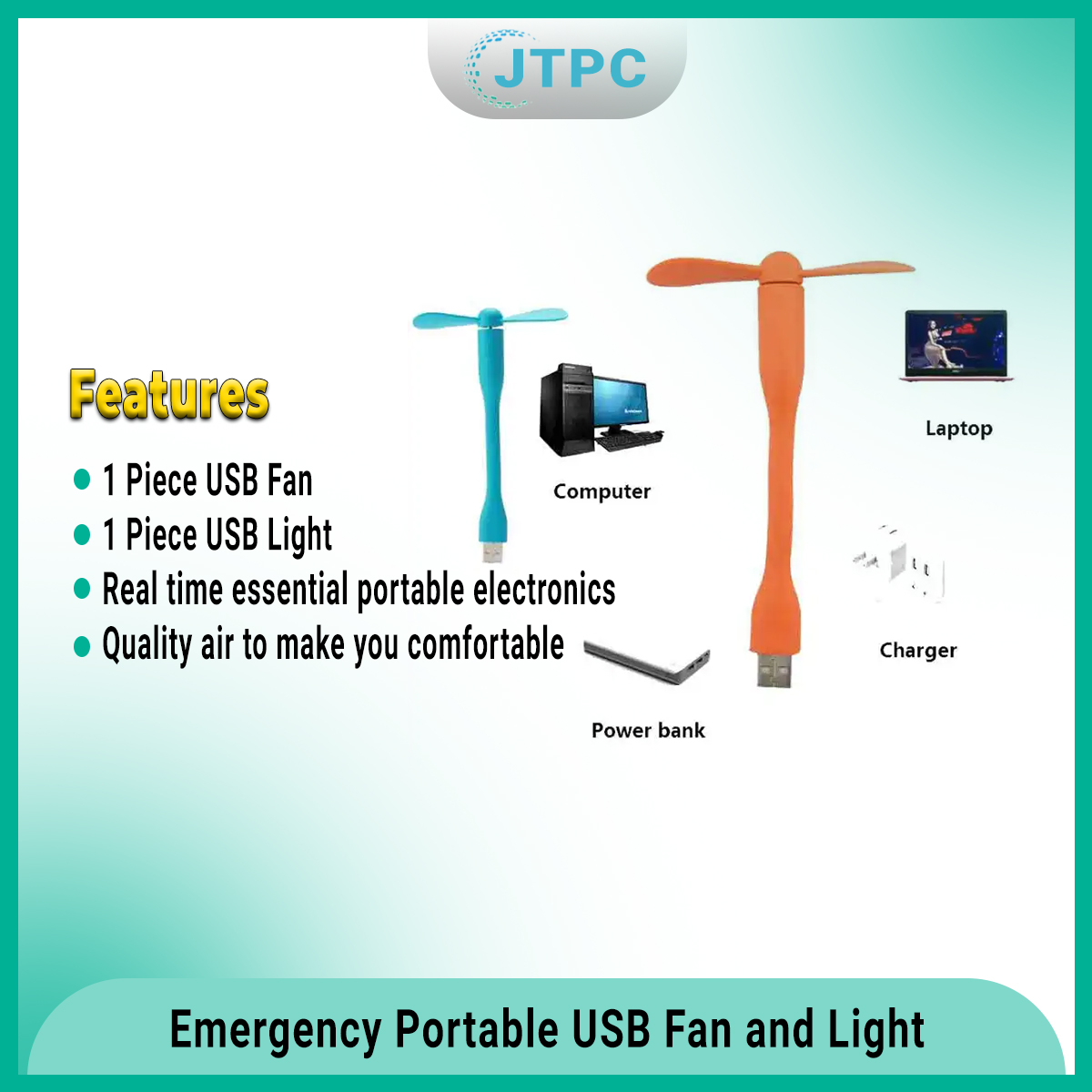Picture of Emergency Portable USB Fan and Light