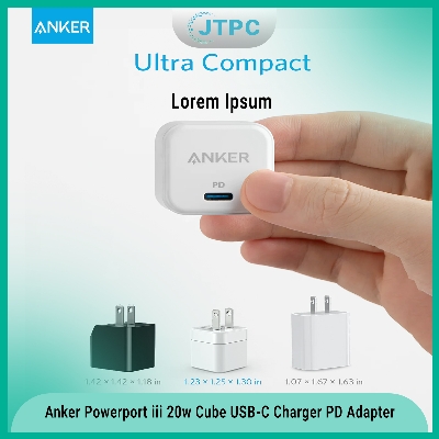 Picture of Anker Powerport III 20W Cube USB-C Charger PD Adapter (Adapter only)
