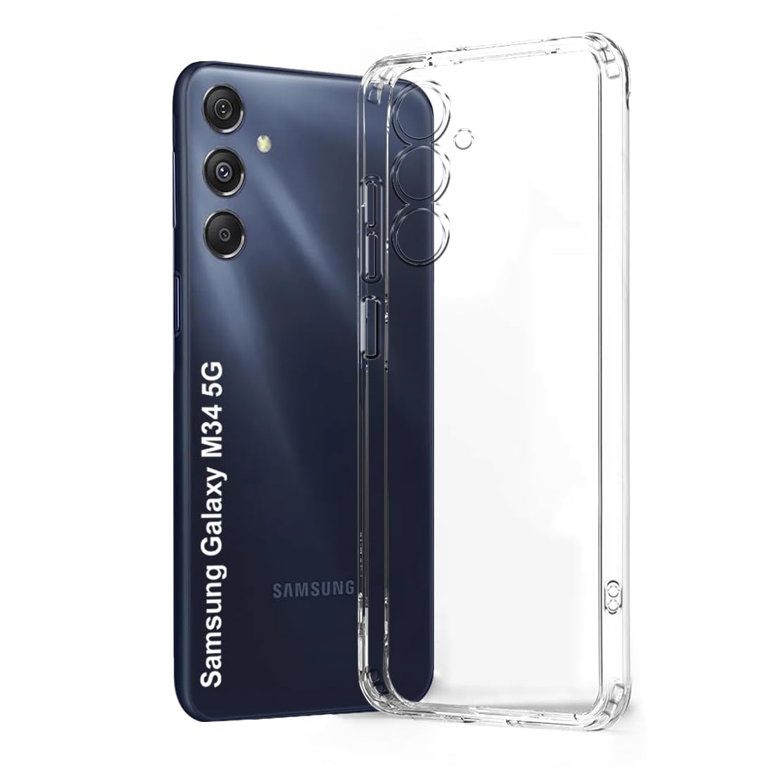 Picture of Samsung Galaxy M34/F34 TPU Back Cover Shockproof Silicone Bumper - Transparent