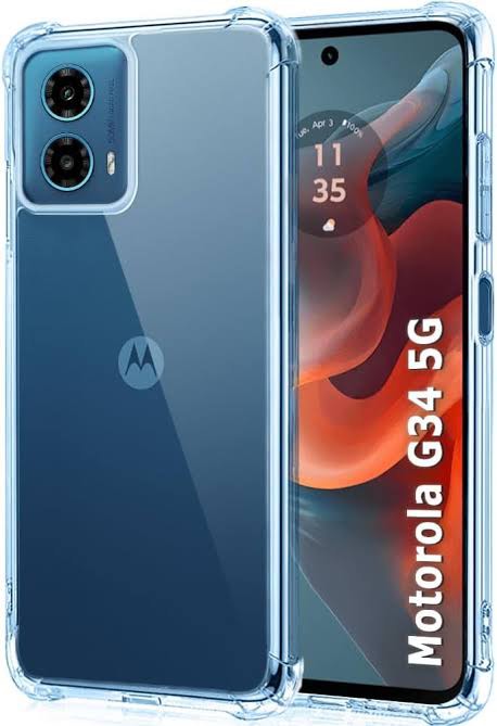 Picture of For Motorola G34 Flexible Clear Transparent Soft TPU Back Case Cover