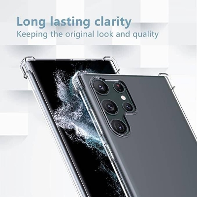 Picture of Samsung Galaxy S23 Ultra Soft TPU Clear Transparent Shockproof Airbag Back Cover Case