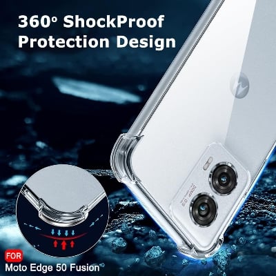 Picture of For Motorola Edge 50 Fusion Luxury Crystal Clear Case Soft Silicone Shockproof Transparent Shell TPU Back Cover 50 Fusion
