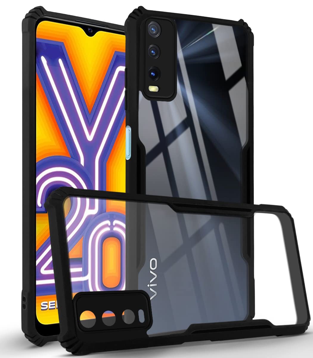 Picture of Transparent Shockproof Back Cover with Camera Protection for Vivo Y20, Y20i, Y12A, Y12s, Y20G - Long-Lasting and Usable Back Cover Solution