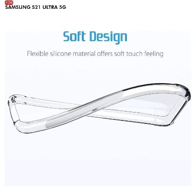Picture of Samsung galaxy S21 ultra 5g Transparent Soft Flexible Clear TPU Back Case Cover