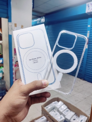 Picture of FOR IPHONE 16 / 16 PRO / 16 PRO MAX MagSafe Compatible Shockproof Transparent Slim Fit Wireless Charging supported Frosted Border Phone Back Case Mobile Cover