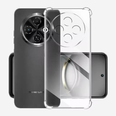 Picture of Tecno Spark 30C Flexible Clear Transparent Soft TPU Back Case Back Cover (Back Case Cover For Smartphone)