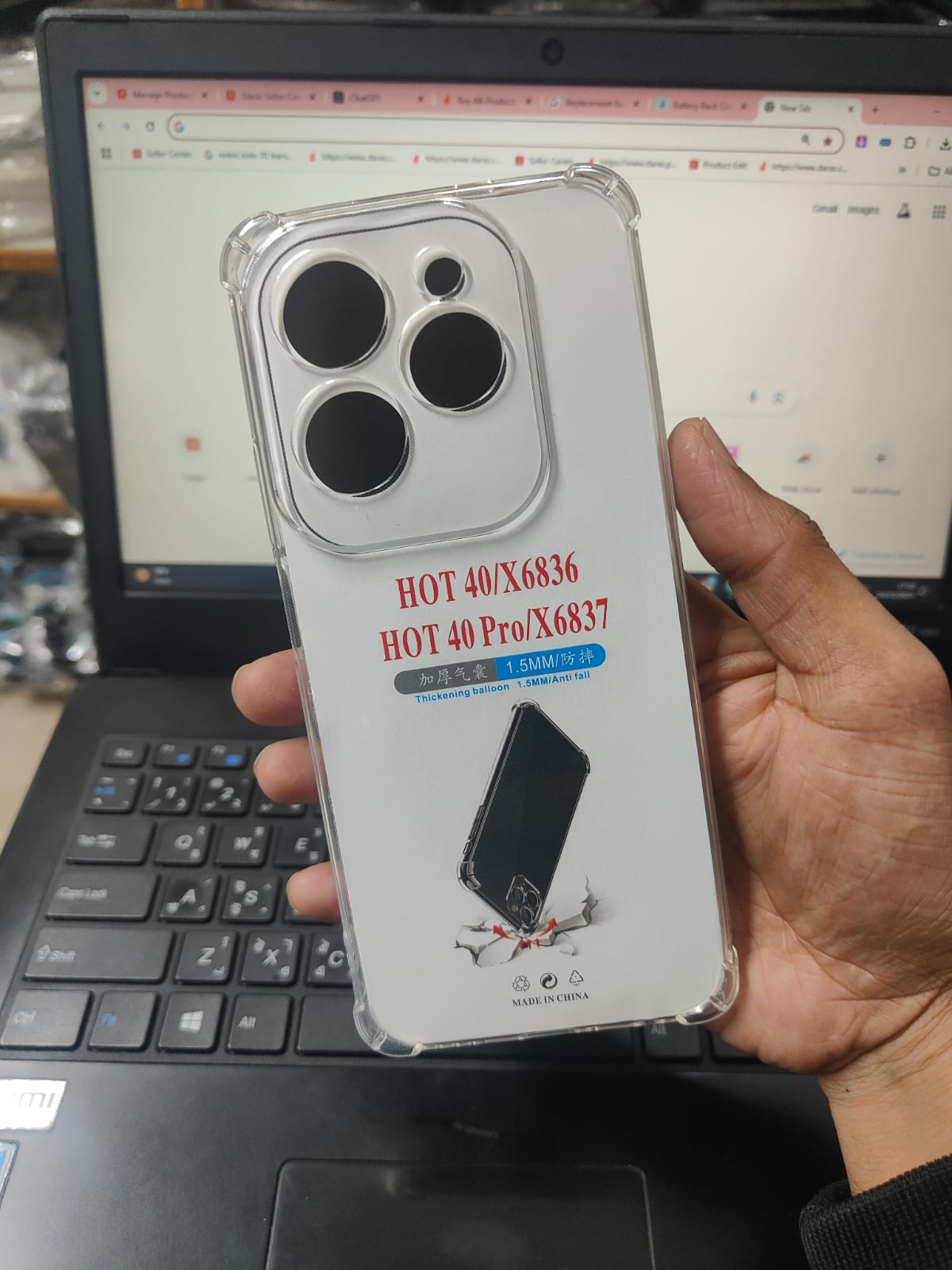 Picture of For Infinix Hot 40 / Infinix Hot 40 Pro/Tecno Spark 20 Pro Rock Transparent Shockproof TPU+PC Anti-Fall Slim Case Phone Back Cover