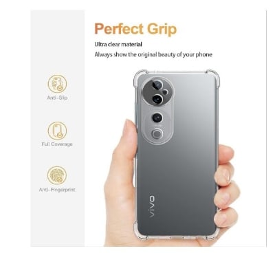 Picture of for |[ Vivo V40e 5G / IQOO Z9S 5G ] Back Cover Bumper Protective Case for [ Vivo V40e 5G / IQOO Z9S 5G ] Silicone Flexible TPU Back Cover Case - Transparent