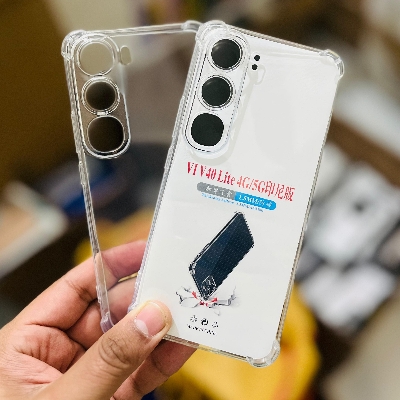 Picture of Official Silicone Soft Case Vivo V40lite 4g/5g /Vivo Y300 5g | 360 Degree Protection | Shock Proof Design | Transparent Back Cover for Vivo V40 lite 5g/ Vivo Y300 5G (PC & TPU, Transparent Bumper) VivoV40lite