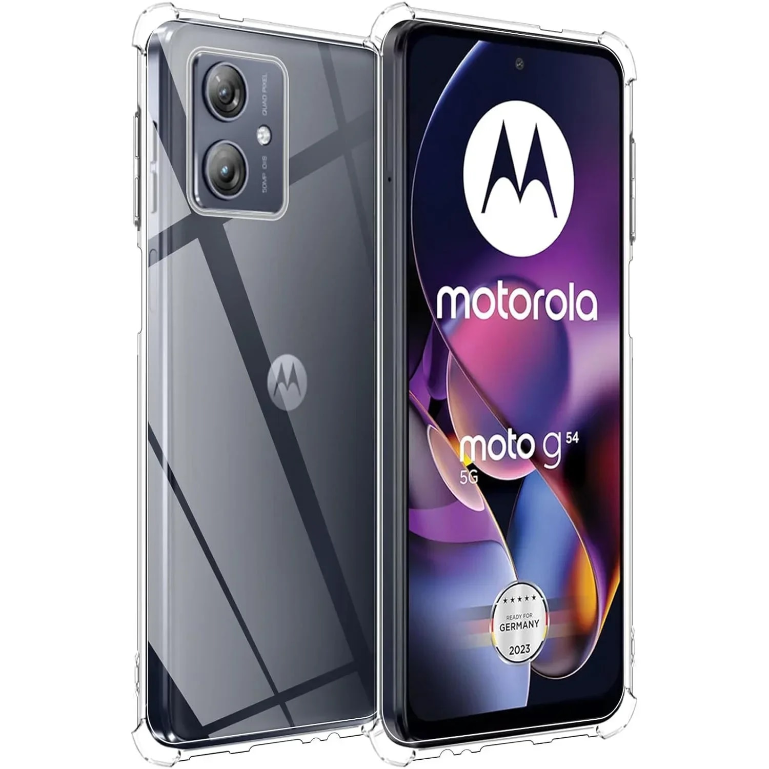 Picture of For Motorola Moto G54 5G Reinforced Shockproof Cushion Back Clear Hybrid Transparent Sof Tpu Back Cover For Motorola Moto G54 5G Phone Case