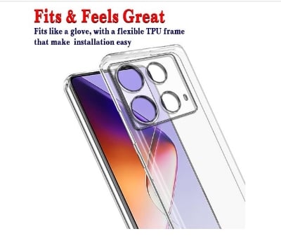 Picture of Soft Premium Crystal Clear Back Case for Infinix Note 40s| Raised Bumps for Camera & Screen Protection | Clear Soft Silicone Back Case Cover for Infinix Note 40s (TPU | Transparent)