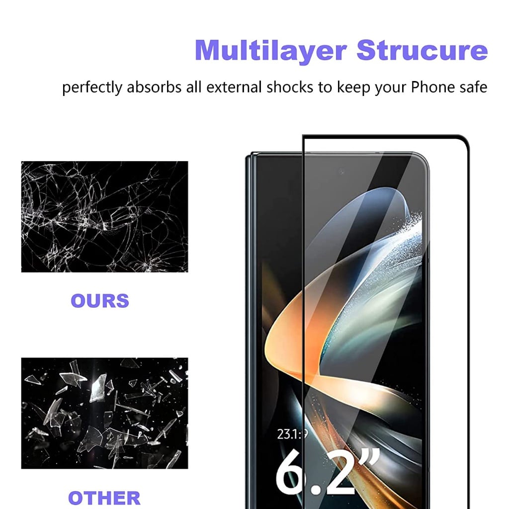 Picture of GlassPro Samsung Z Fold 6 | Samsung Z Fold 5 | Samsung Z Fold 4 Front 2.5D Premium 9H Tempered Glass Screen Protector