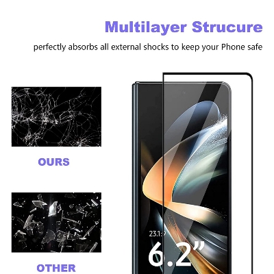 Picture of GlassPro Samsung Z Fold 6 | Samsung Z Fold 5 | Samsung Z Fold 4 Front 2.5D Premium 9H Tempered Glass Screen Protector