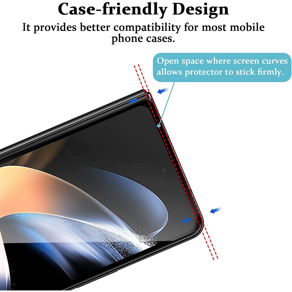 Picture of GlassPro Samsung Z Fold 6 | Samsung Z Fold 5 | Samsung Z Fold 4 Front 2.5D Premium 9H Tempered Glass Screen Protector