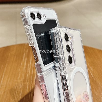 Picture of Casing For Samsung Galaxy Z Fold 6 5 4 3 5G 2024 Case Transparent Magnetic Soft Cover For ZFold Fold6 Fold5 Fold4 Fold3 ZFold6 ZFold5 ZFold4 FIOD Shockproof Back Cases