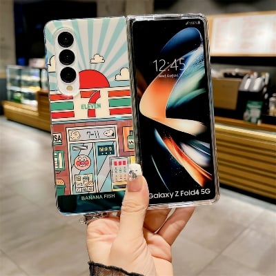 Picture of For Samsung Galaxy Z Fold 6 Z Fold 5 Z Fold 4 Z Fold 3 Fashion IMD Blu-ray Cartoon Super Mario Trendy Creative Personalized Folding Phone Case