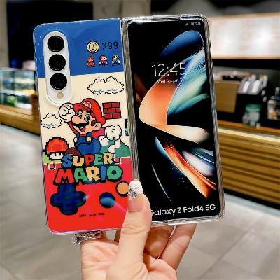 Picture of For Samsung Galaxy Z Fold 6 Z Fold 5 Z Fold 4 Z Fold 3 Fashion IMD Blu-ray Cartoon Super Mario Trendy Creative Personalized Folding Phone Case