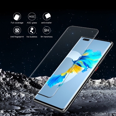 Picture of Full Coverage Tempered Glass for Huawei P50 Pro P40 P30 Mate 40 Pro 30 20 Nova 10 0 Pro 9 8 Curved Screen Protector Film