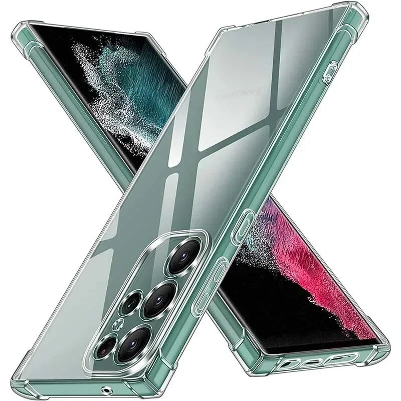 Picture of Samsung Galaxy S25 S24 S23 S22 Ultra Plus S24FE S23FE S24+ S23+ S25Ultra 5G Clear Soft TPU Case Four Corners Shockproof Yellowing-Resistant Ultrathin Transparent Silicone Back Cover