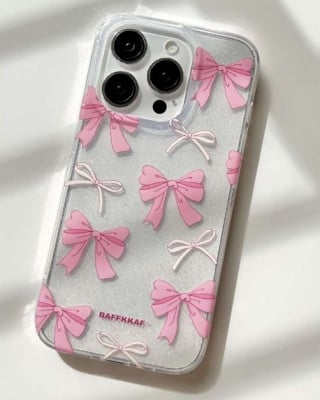 Picture of Korean Simple Luxury Laser Water Ripple Bow Case for iphone 16 pro max