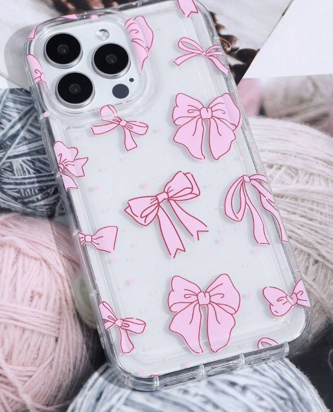 Picture of Korean Simple Luxury Laser Water Ripple Bow Case for iphone 16 pro max