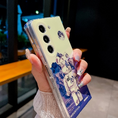 Picture of For Samsung Galaxy Z Fold 6/5/4/3/Samsung Galaxy Z Filp 3/4/5/6 Fashion Creative Cartoon IMD Blu-ray Folding Phone Case TPU Soft Protection Shell