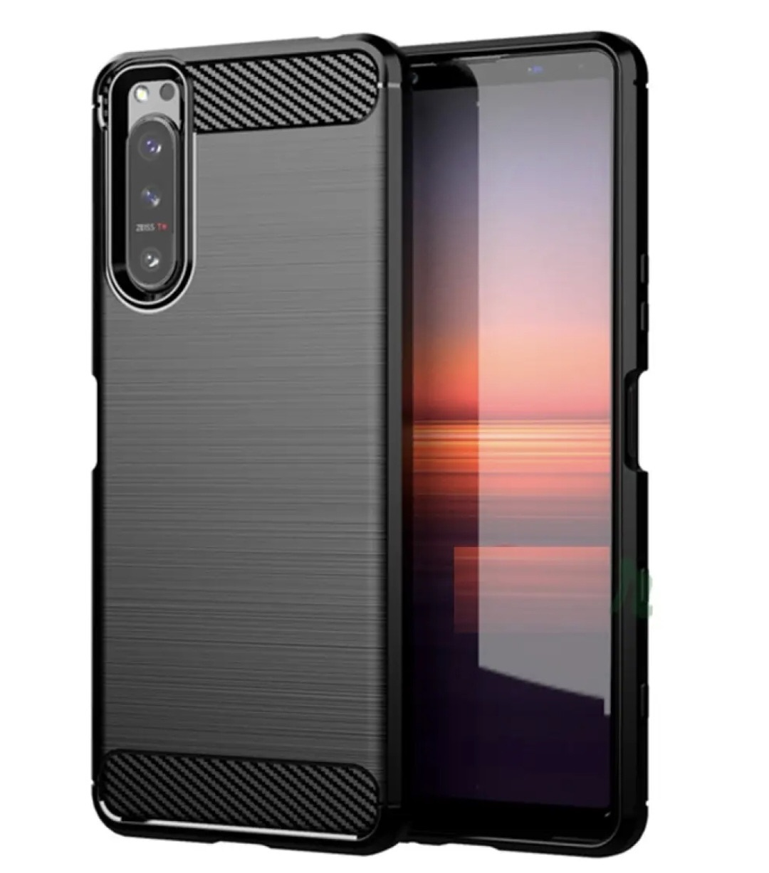 Picture of Sony Xperia 5 carbon fiber silicon back cover