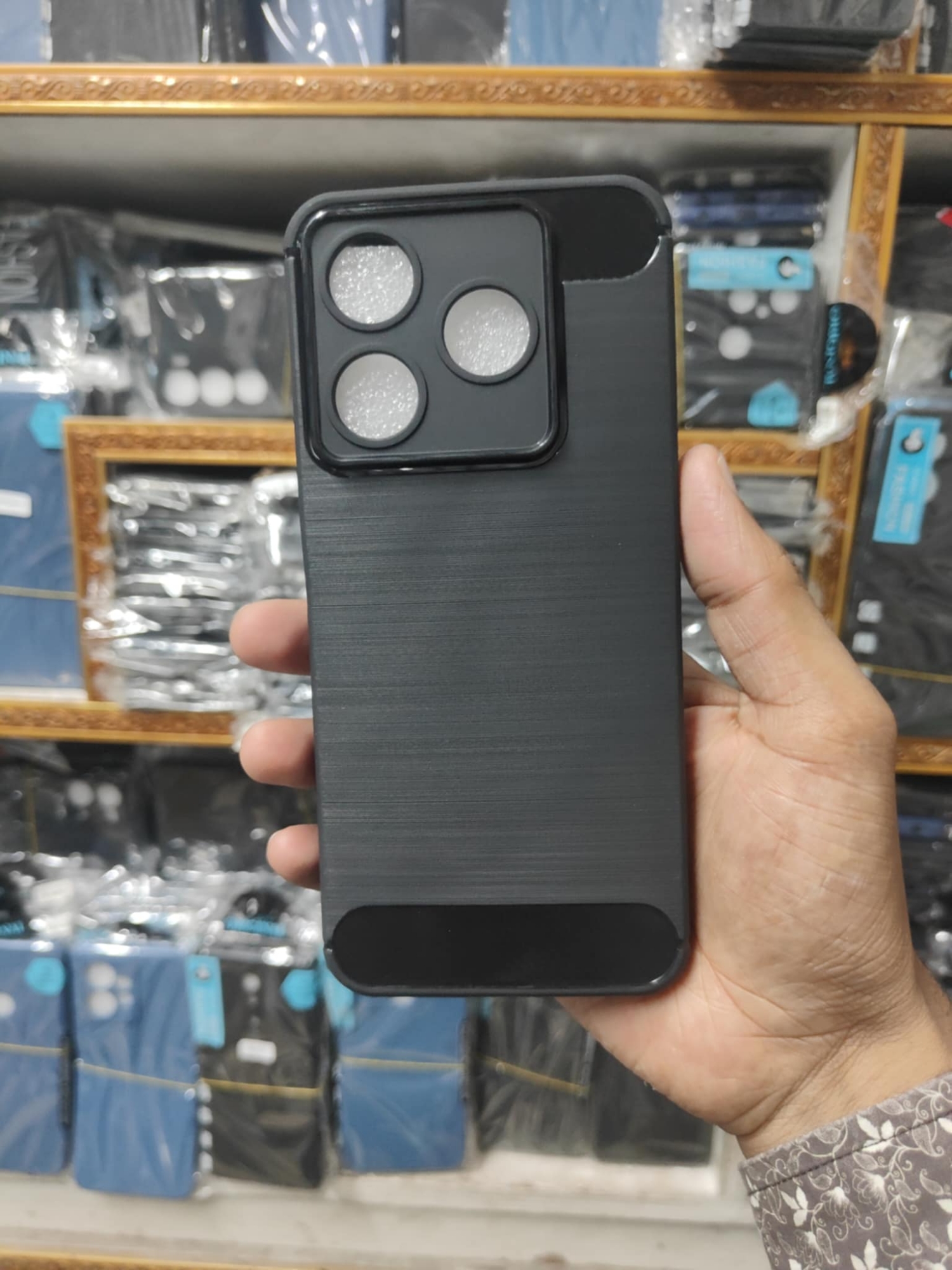 Picture of For Symphony MAX 10 Slim Carbon Case Liquid Silicone Stylish and Protective Back Cover Case For Symphony MAX 10 Your Device