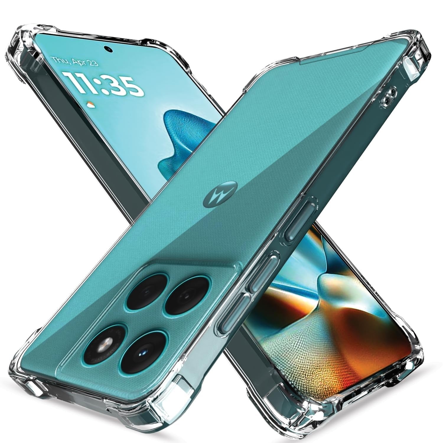 Picture of For Motorola Moto Edge 60 Fusion 5G Transparent PC Soft Tpu Back Cover