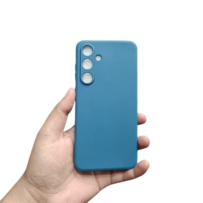 Picture of Samsung Galaxy S24 FE Back Cover Soft Matt Official Clothe Inside Liquid Silicon Case Camera Protection Phone Case for Samsung Galaxy S24 FE