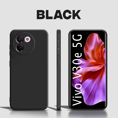 Picture of Vivo V30E 5G Soft Liquid Silicone Case - Camera Protection and Official Cloth Inside
