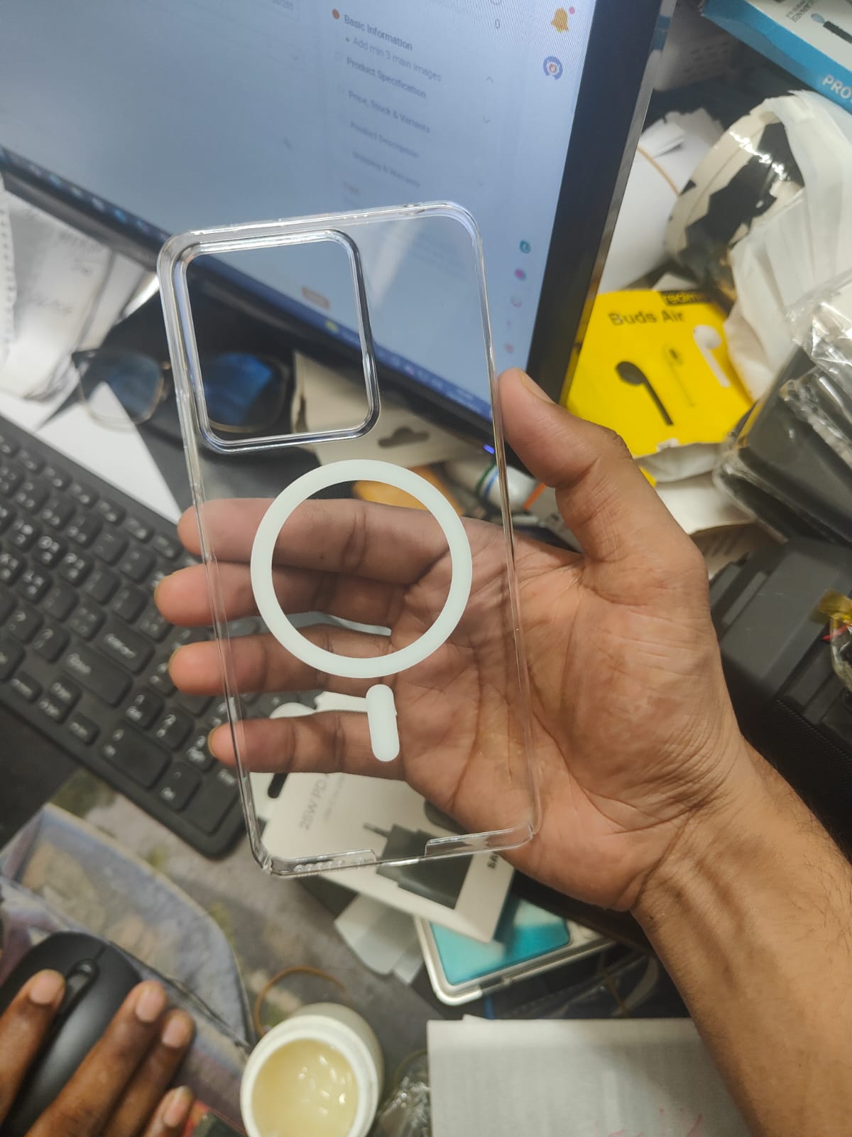 Picture of Magnetic Case For Xiaomi Redmi Note 13 4G Shockproof Magsafe Wireless Charging Clear Phone Cover