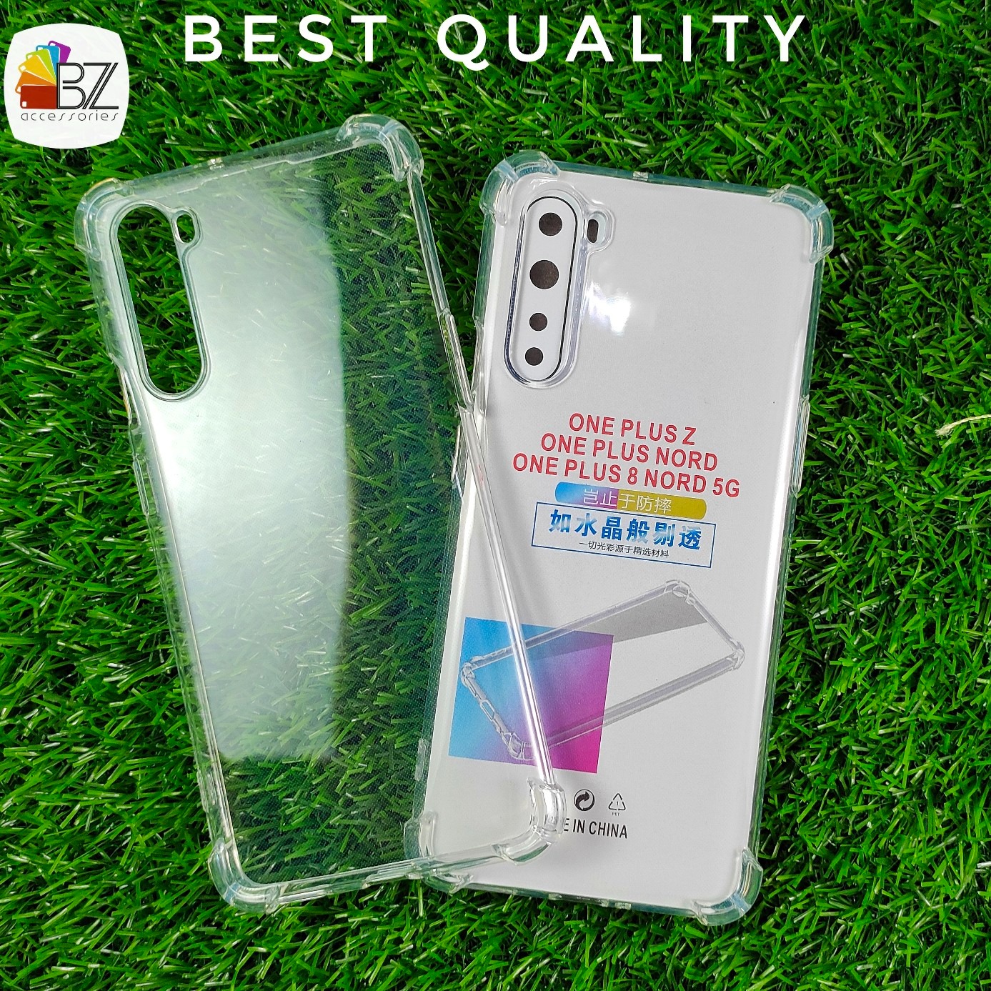 Picture of Oneplus Nord (6.44 inch) - Airbag Antishock - Drop Resistance - Flexible TPU Back Cover Case - With Camera Protection Bump