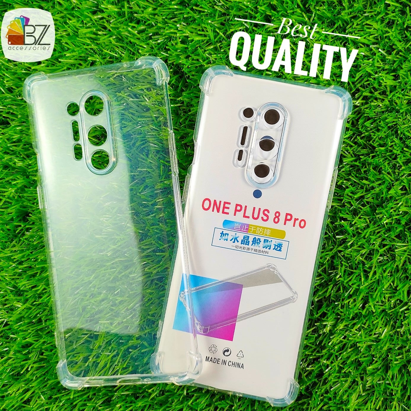 Picture of Oneplus 8 Pro (6.78 inch) - Airbag Antishock - Drop Resistance - Flexible TPU Back Cover Case - With Camera Protection Bump