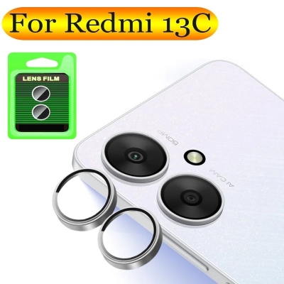 Picture of for Xiaomi Redmi 13C Poco C65 Camera Protector Ring Aluminium and Tempered Glass