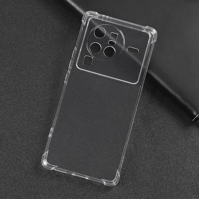 Picture of Vivo X80 Pro Camera Protection Premium Silicone Case Crystal Clear Soft TPU Ultra-Thin Transparent Flexible Protective Mobile Phone Back Cover