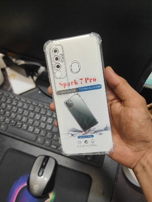 Picture of Tecno Spark 7 Pro Premium Silicone Case Crystal Clear Soft TPU Ultra-Thin Transparent Flexible Protective Mobile Phone Back Cover