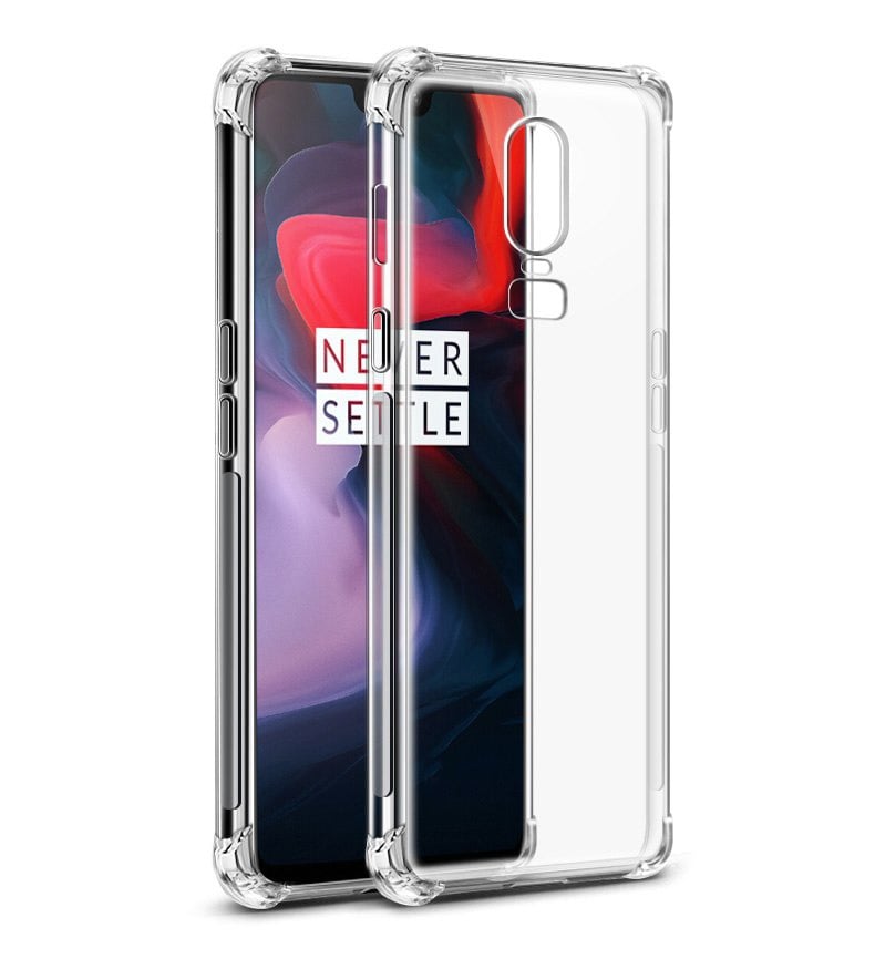 Picture of OnePlus 6 Transparent Shockproof Airbag Cover with Corner Bumps TPU Case