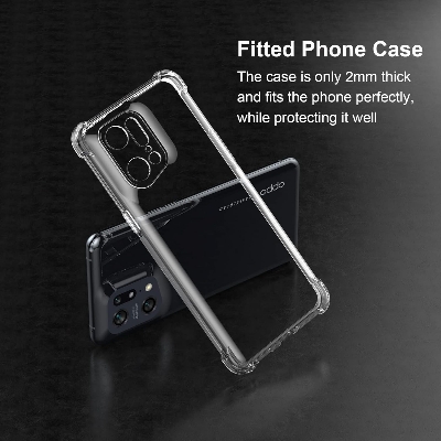 Picture of Cresee for Oppo Find X5 Pro 5G Case, with [Reinforced Corners] [Camera Protection] Crystal Clear Cover Bumper Slim Fit Shockproof Flexible TPU Phone Case for Find X5 Pro (Transparent)