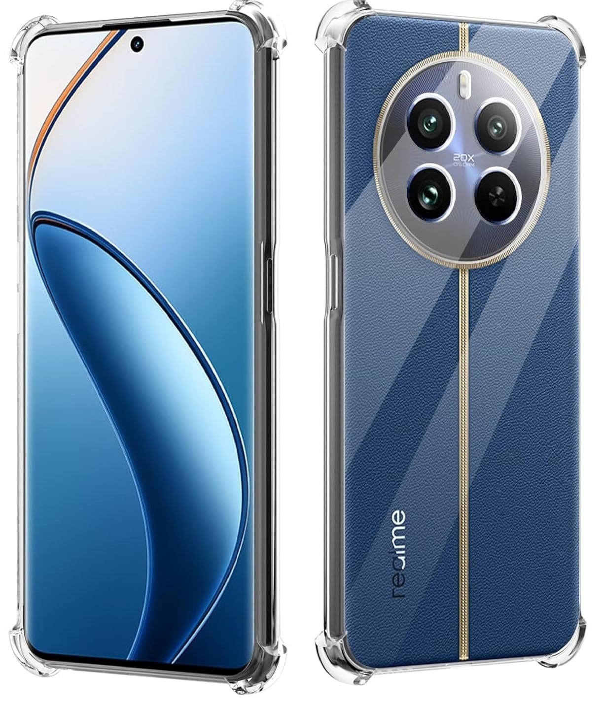 Picture of Realme 12 Plus/Realme Narzo 70 Pro/Realme Narzo 70/Realme P1 5G Premium Silicone Case Crystal Clear Soft TPU Ultra-Thin Transparent Flexible Protective Mobile Phone Back Cover