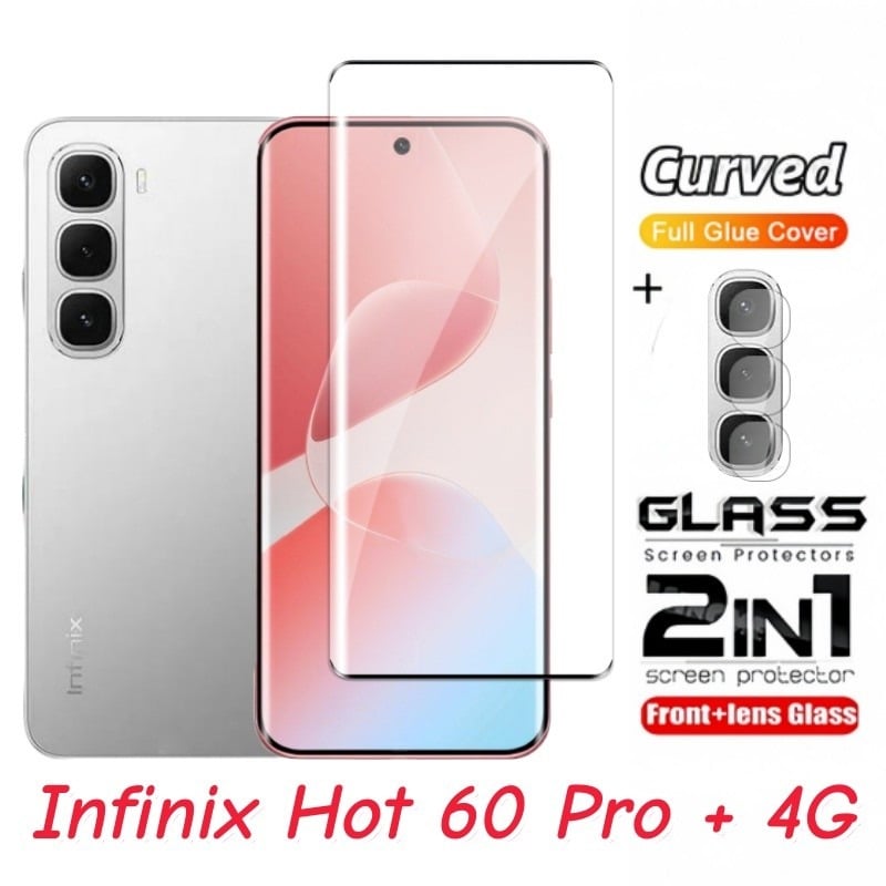 Picture of For Infinix Hot 60 Pro+ 4G 2025 Film 2 in 1 Screen Protector For Infinix Hot 60 Pro Plus 60i Hot60Pro+ HOT 60 Pro Plus 4G 5G 2025 Full Cover Tempered Glass Front Film Back Lens