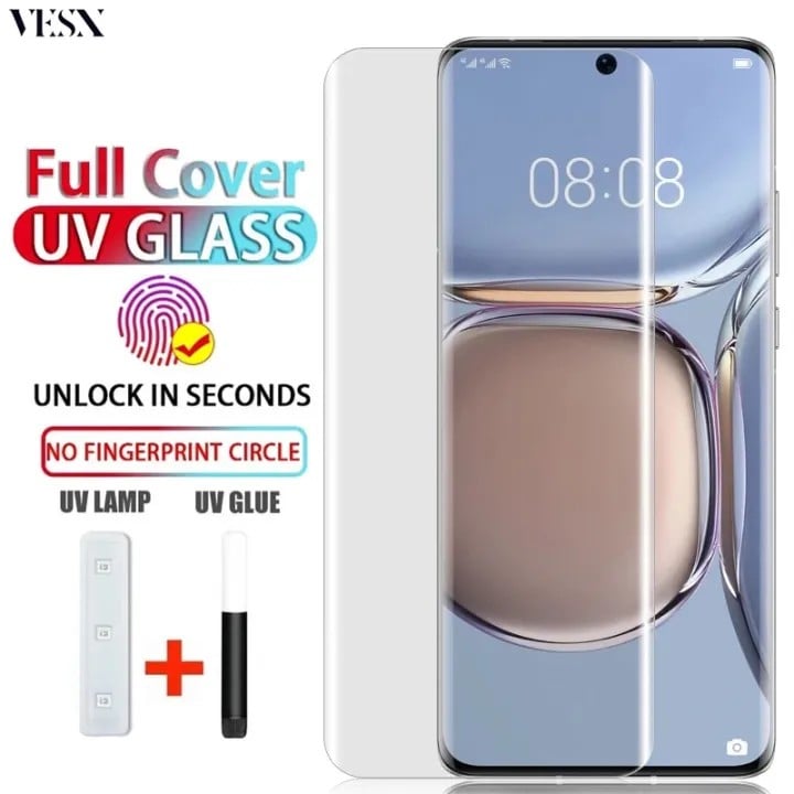 Picture of For Symphony Helio 100 (A+ GRADE) Premium UV Tempered Glass Screen protector Curved with Liquid Glue and UV Light-transparent clear