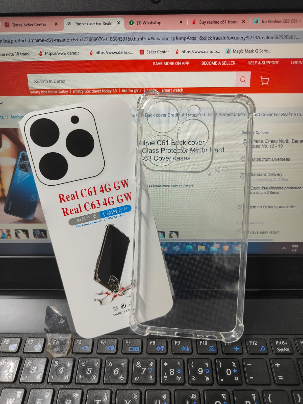 Picture of Realme C61/Realme C63 Flexible Clear Transparent Soft TPU Back Case Cover with bumper