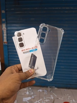 Picture of Infinix Hot 60 Pro Plus 4G Flexible Clear Transparent Soft TPU Back Case Cover with bumper
