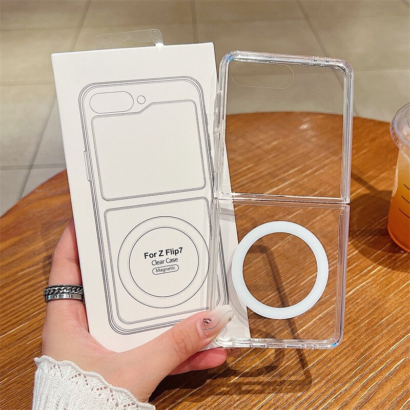 Picture of For Magsafe Magnetic Clear Case For Samsung Galaxy Z Fold 7 6 5 4 3 Z Flip 7 6 5 4 3 Wireless Charging Shockproof Cover