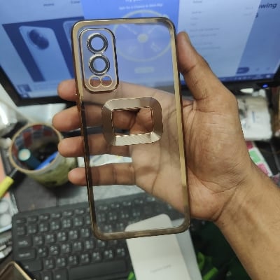 Picture of One Plus Nord 2  [1+Nord2] Cover - Soft Color Borders Logo Hole With Camera Protection Clear Back Case