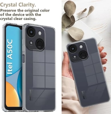 Picture of tel A50c 4G Clear Cover Soft Thin Anti-Scratches Crystal Case(Transparent) ITELA50c